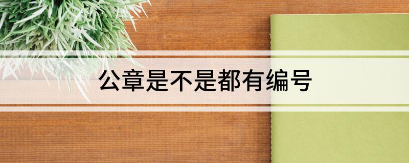 公章是不是都有编号