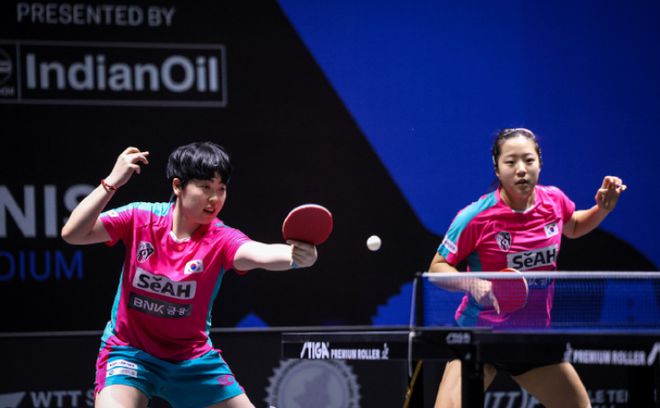 九游体育网站：球星挑战赛金奈站首冠产生！日乒组合险胜韩乒组合夺得女双冠军(图4)
